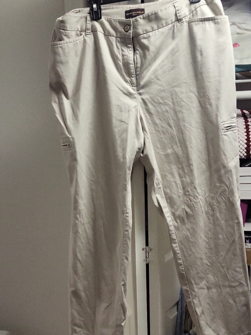 Dana Buchman Light Beige Straight-Leg Casual Pants
